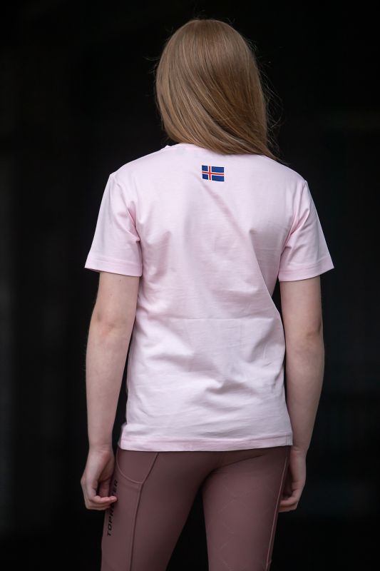 Top Reiter T-Shirt Hestur Kinder, Alt Rosa