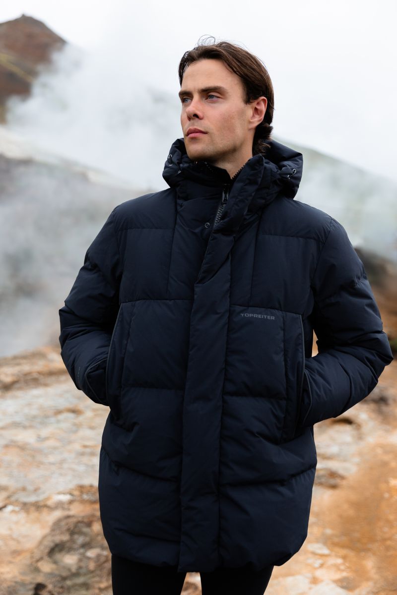 Top Reiter Strengur Unisex Parka, Schwarz