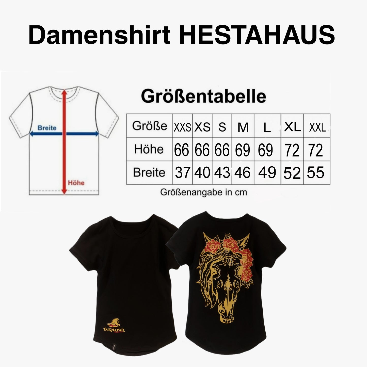 IsKnapar - HESTAHAUS - ein Damenshirt im Rock-Metal-Design ROKKHESTAR
