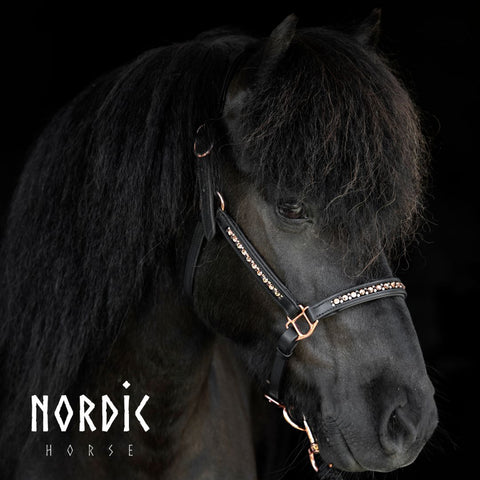 Nordic Horse Leather Halter All Rose Gold
