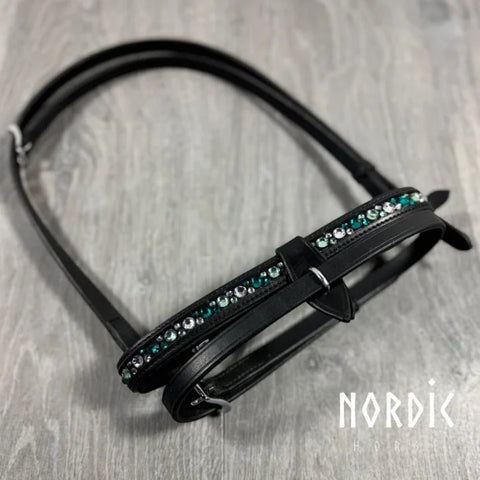 Nordic Horse, Englisch-kombinierter Nasenriemen, Colour Mix in Türkis/Blau/Pink/Grün