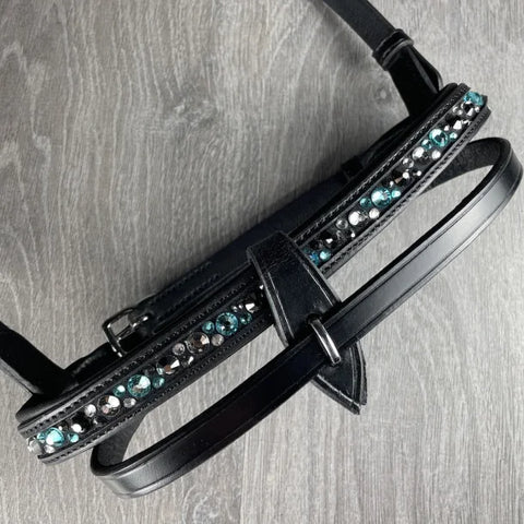 Nordic Horse, Englisch-kombinierter Nasenriemen, Colour Mix in Türkis/Blau/Pink/Grün