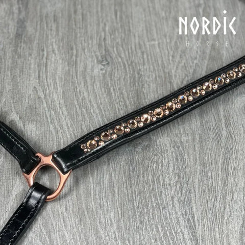 Nordic Horse, Hannoveranischer Nasenriemen All Black/White/Rosegold