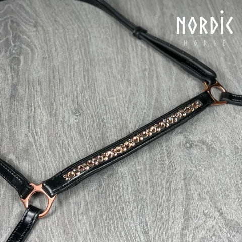 Nordic Horse, Hannoveranischer Nasenriemen All Black/White/Rosegold