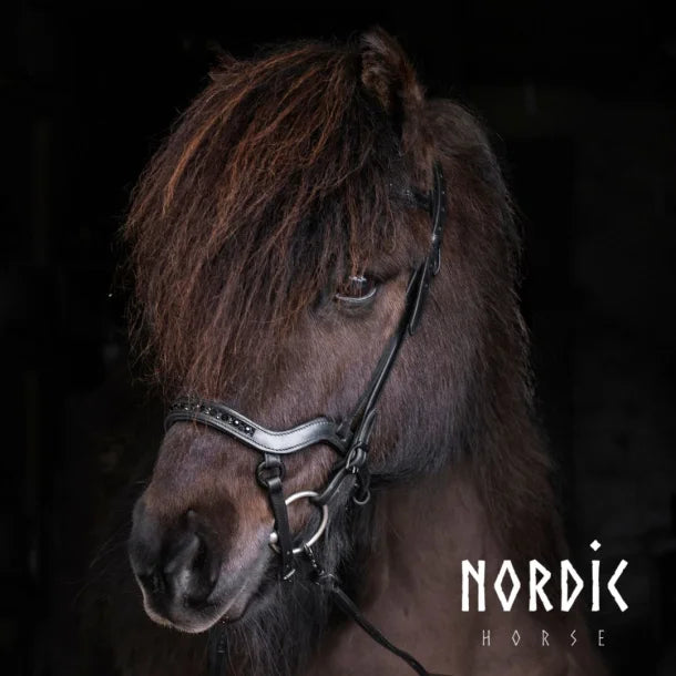 Nordic Horse, Anatomischer Nasenriemen All Black/Weiß/Rosegold