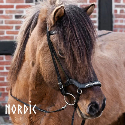 Nordic Horse, Anatomischer Nasenriemen All Black/Weiß/Rosegold