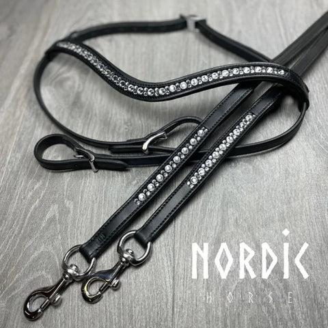 Nordic Horse, Supergrip Zügel, All Rosegold/Black/White