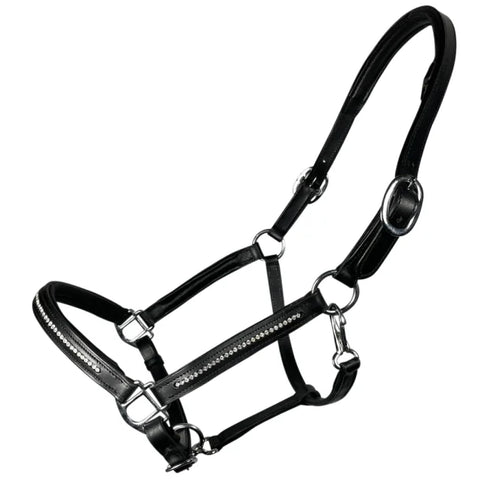 Nordic Horse leather halter with rose gold or white stones 