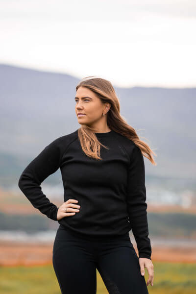 Top Reiter Sweater YLUR, merino schwarz