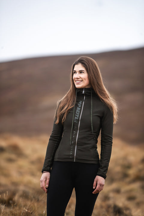 Top Reiter Hoodie ELDEY moosgrün