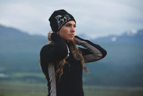 Top Reiter Beanie "HLÝJA", schwarz