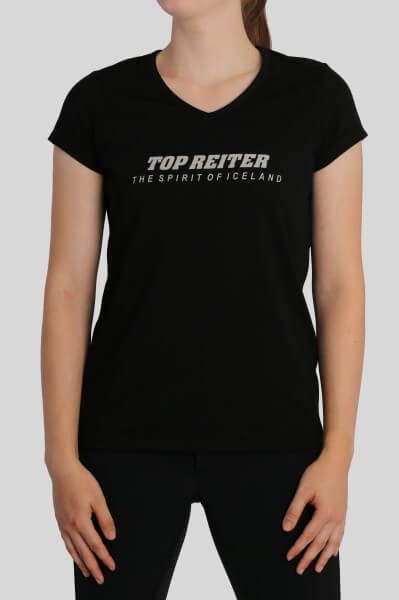 Top Reiter T-Shirt "TR", V-neck, schwarz