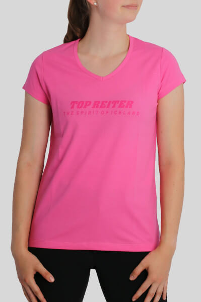 Top Reiter T-Shirt "TR", V-neck, pink