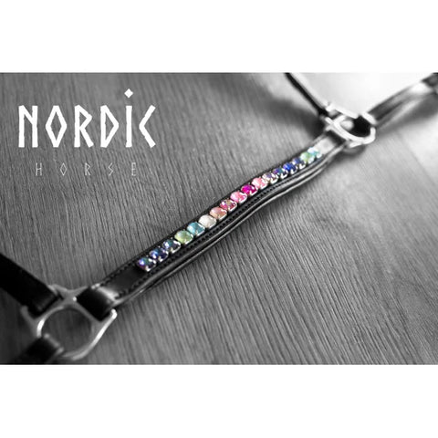 Nordic Horse Hanoverian noseband, rainbow stones