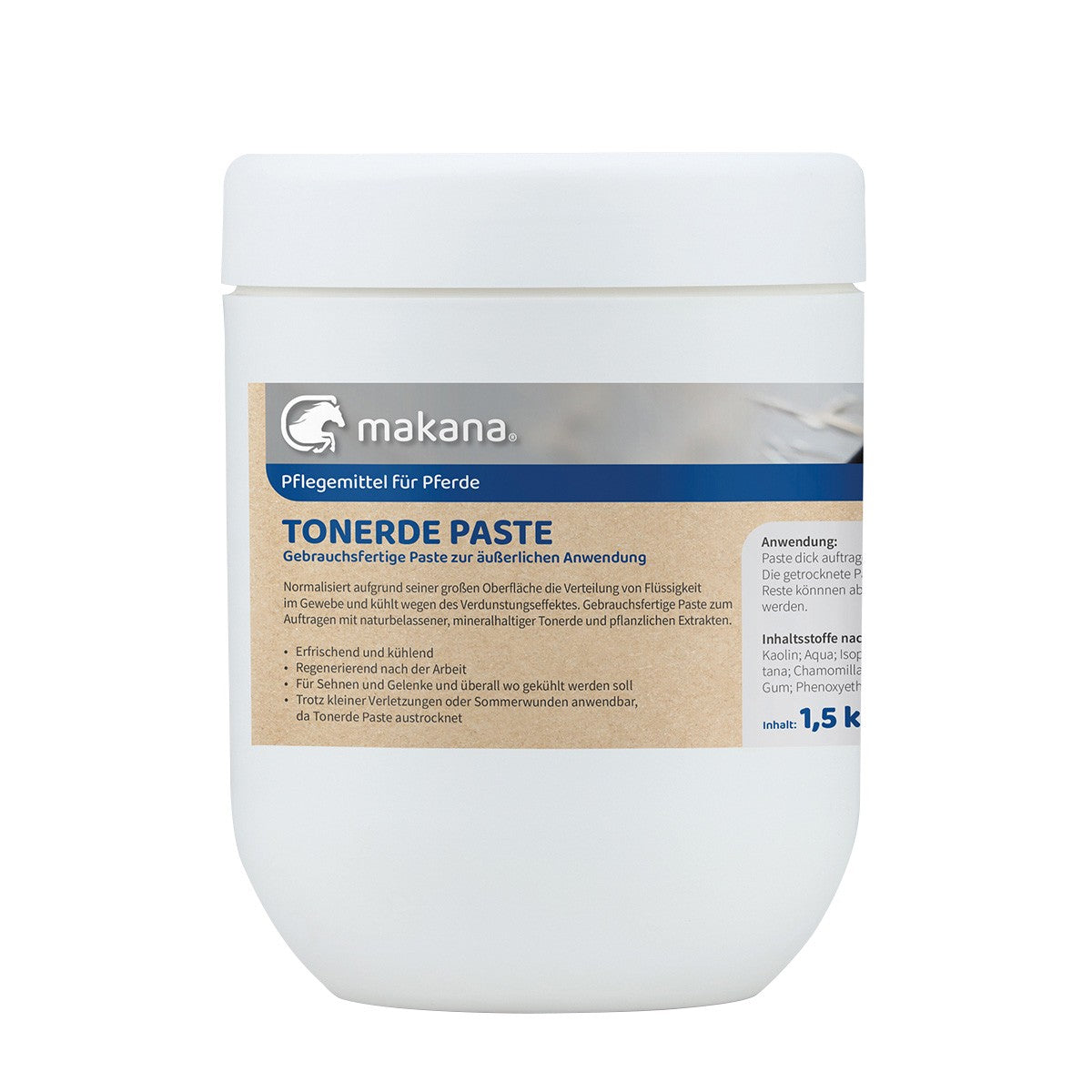 Makana Tonerde Paste für Pferde, 1,5 kg Tiegel