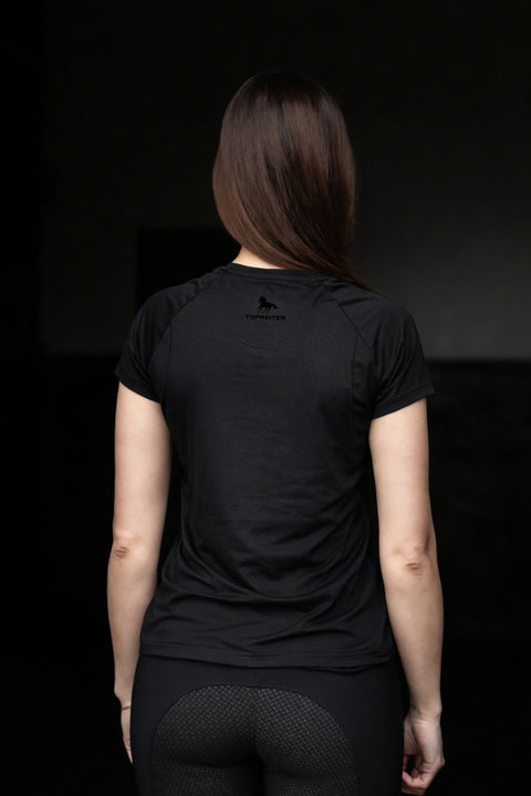Top Reiter Kastanía Performance T-Shirt, schwarz