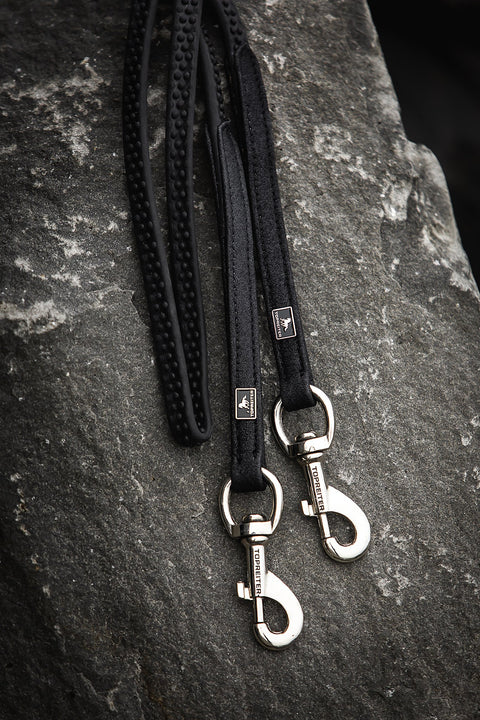 Top Reiter T2 Glitrandi Glitzer Zügel mit Karabiner, weiß & schwarz