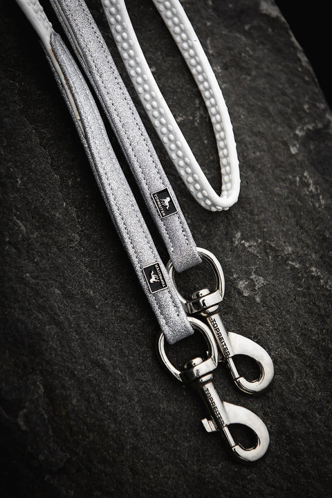 Top Reiter T2 Glitrandi Glitzer Zügel mit Karabiner, weiß & schwarz