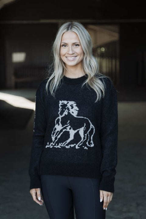 Top Reiter Sweater VARMI, schwarz