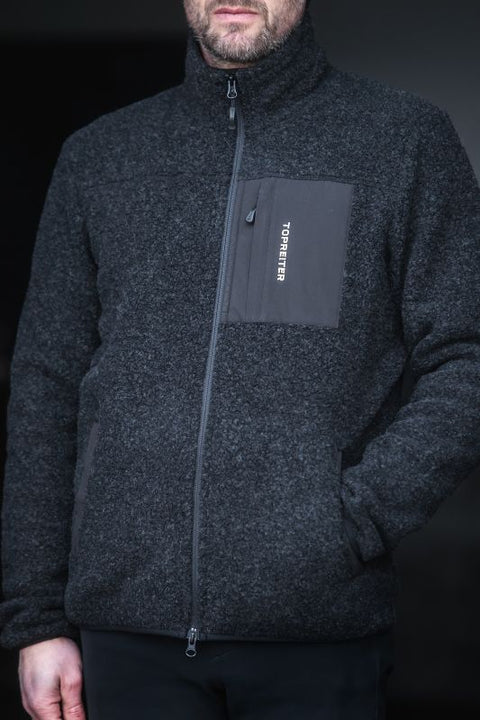 Top Reiter Glampi Unisex Wolljacke, Schwarz