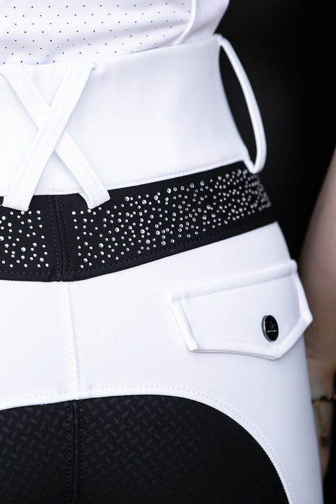 Top Reiter Lukka Glitzer Turnierreithose, weiß