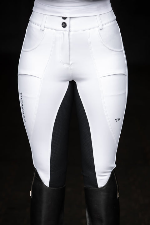 Top Reiter Lukka Glitzer Turnierreithose, weiß