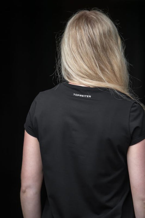 Top Reiter Basic T-Shirt, V-Ausschnitt, black