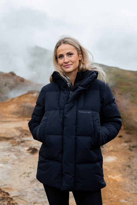 Top Reiter Strengur Unisex Parka, Schwarz